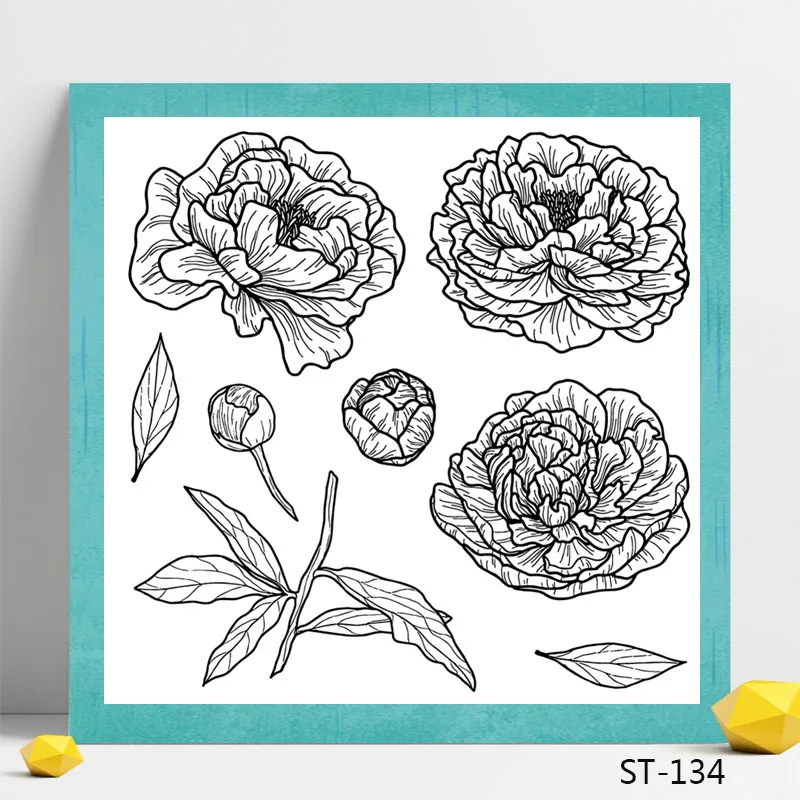 

Flower design Transparent Silicone Stamp for DIY Scrapbooking/Photo Album Decorative Card Making Clear Stamps Supplies