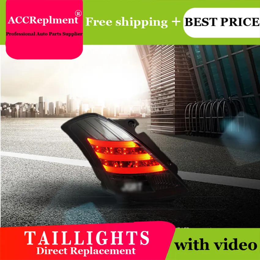 

JGRT Car Styling for SUZUKI Swift Tail Lights 2014-2015 for Swift LED Tail Lamp+Turn Signal+Brake+Reverse LED light