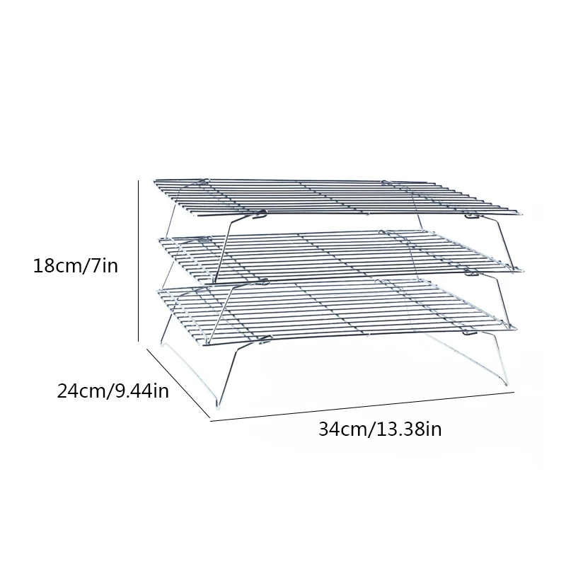 3 слойная Штабелируемая охлаждающая стойка металлический держатель печенья для