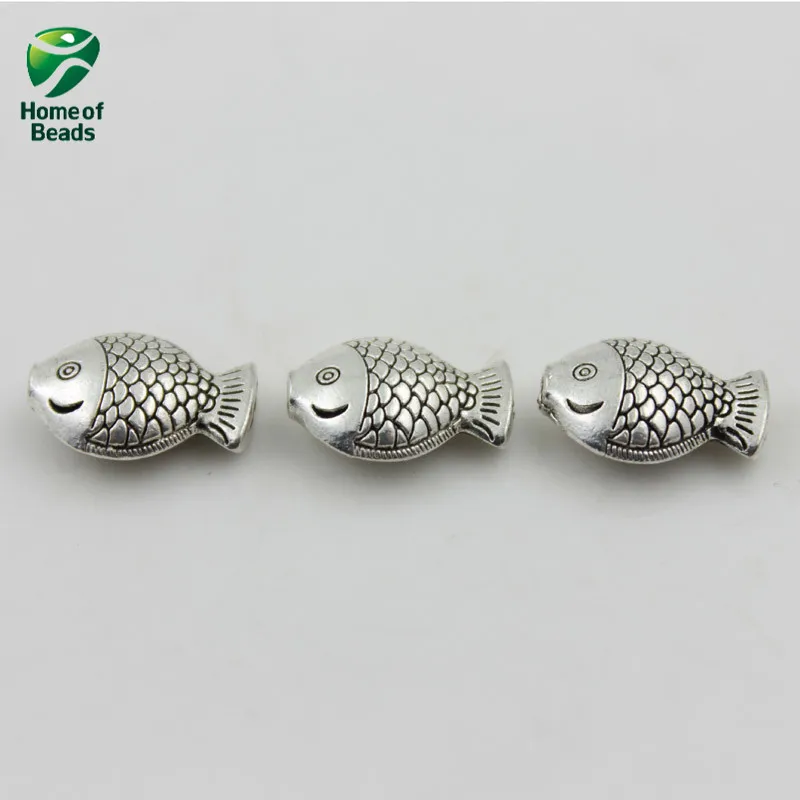 

2020 новые модные оптовые антикварные серебряные бусины из сплава рыбы аксессуары для изготовления ювелирных изделий (10 шт./лот) ZA1035