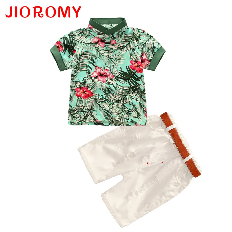 Комплект одежды для маленьких мальчиков JIOROMY 2019 летняя футболка с отложным