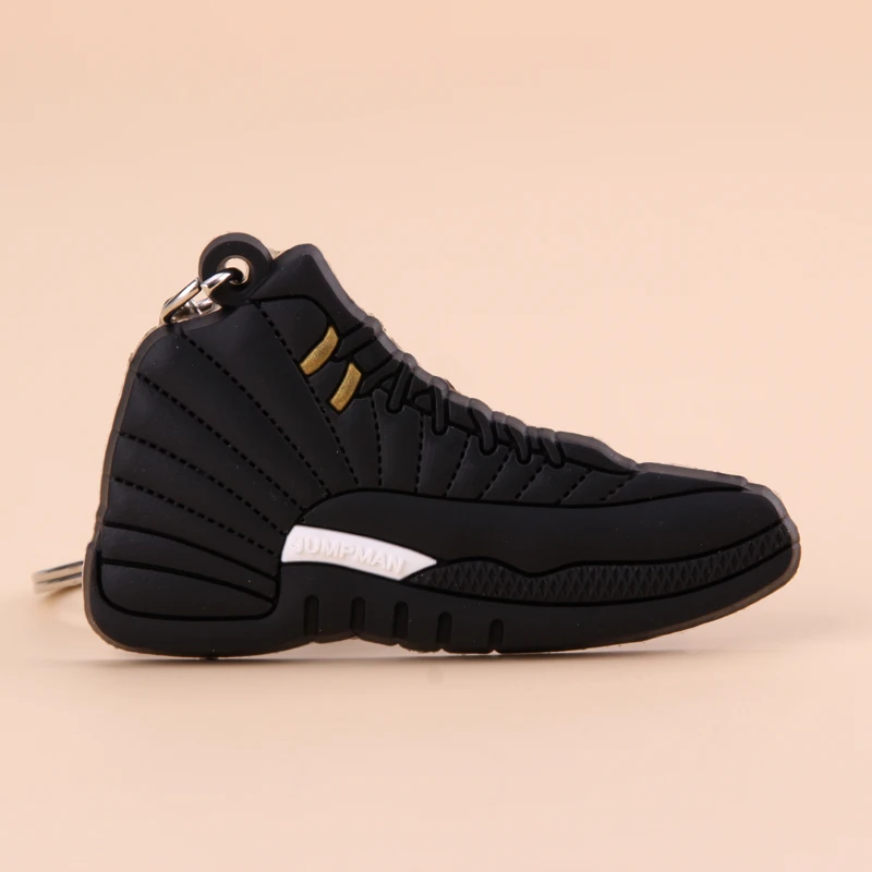 Picture Color11 Брелок Новые экзотические мини Jordan 12 ретро обуви ключевая цепь Для мужчин и Для женщин детские подарочные брелки на баскетбольных кроссовок ключ держатель Porte Clef - Цвет: Picture Color11