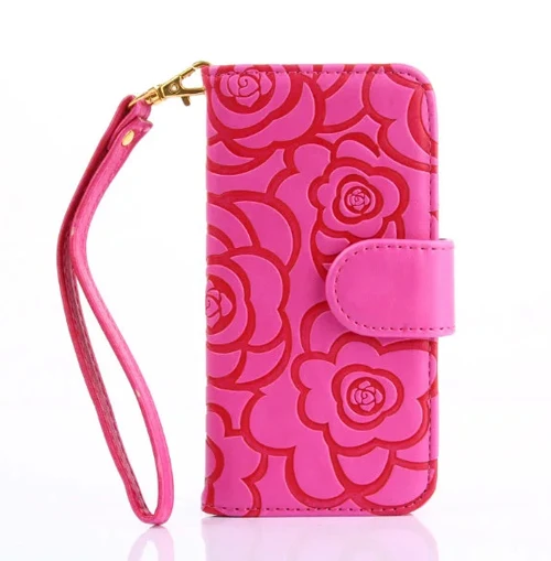 Pink Модные 3D цветком камелии из искусственной кожи чехол для iPhone X 7 8 plus, 6 S, 6 Plus, для samsung S8 S9 плюс S7 край Note9 чехлы для телефонов - Цвет: Pink