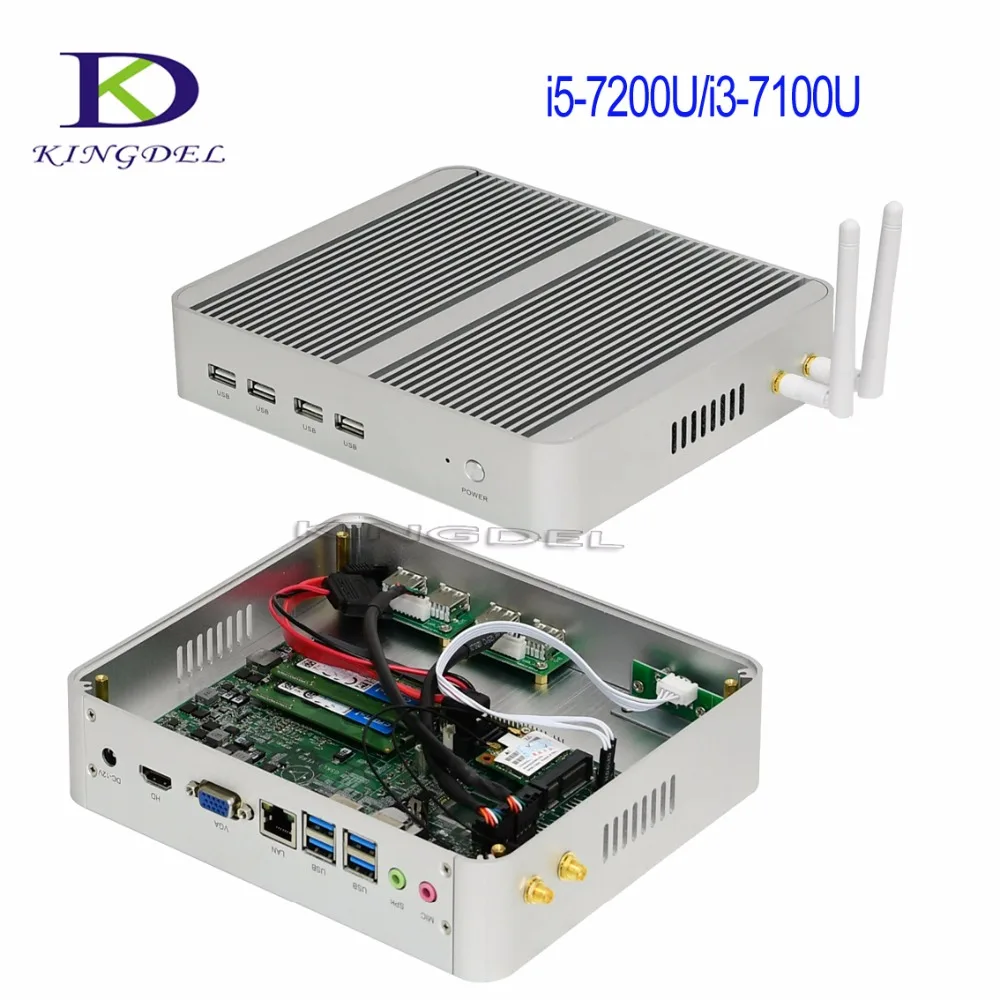 Большая Акция Core i7 7500U 7 го поколения Kaby Lake Mini PC Nuc Windows 10 TV BOX 4K HD дисплей HTPC Wifi