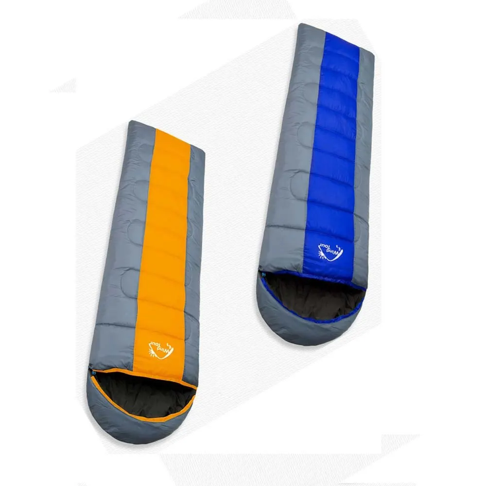 

Wind Tour Thermal Adult Sleeping Bag Autumn Winter Envelope Hooded Outdoor Travel Hike Camping Waterproof Sleep Mat Thick 1.3kg