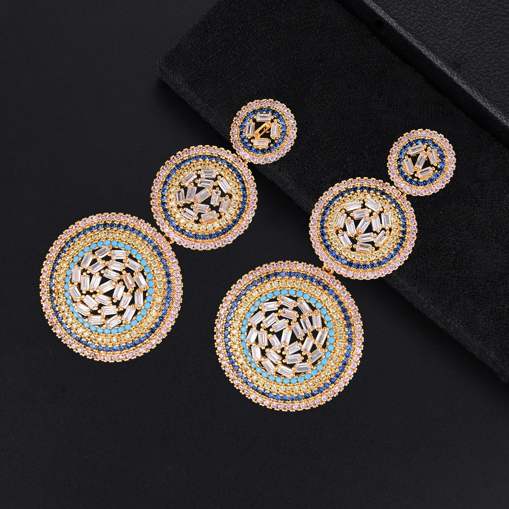 GODKI 61 мм роскошные круглые геометрические серьги с фианитом женские Engagenet на