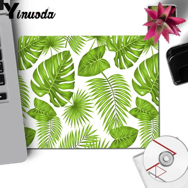 no lock Edge 25x29cm Yinuoda мой любимый банановое дерево зеленые листья большой коврик для мышки с аниме PC компьютерный коврик Натуральный каучук игровой коврик для мыши Настольный коврик - Цвет: no lock Edge 25x29cm