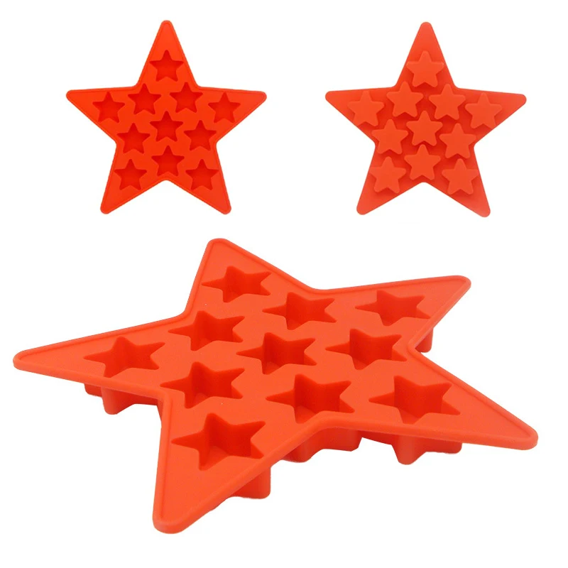 

Silicone 1 Ice Mold Five-Pointed Star Ice Maker DIY Baking Stars Bar Ice Cube Tool 11 Holes Star Shape Baking Mold Kitchen Tools