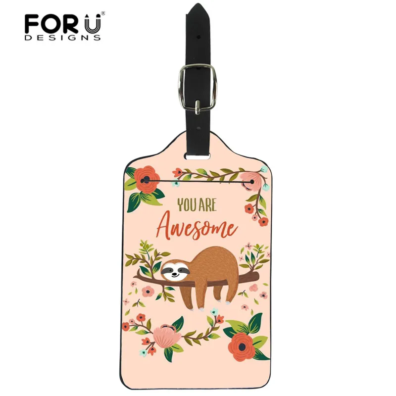FORUDESIGNS/печатные багажные бирки из мягкого пластика ПУ идентификатор бирка для багажа дорожные аксессуары для чемодана Имя Адрес Этикетка - Цвет: L2350Z24