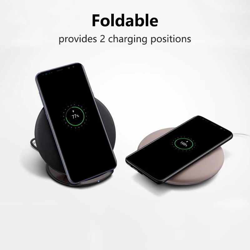 Wireless Phone Charger for Samsung S8 iPhone Huawei Xiaomi LG Desktop Foldable 10W Qi Fast Charging Pad Stand | Мобильные телефоны