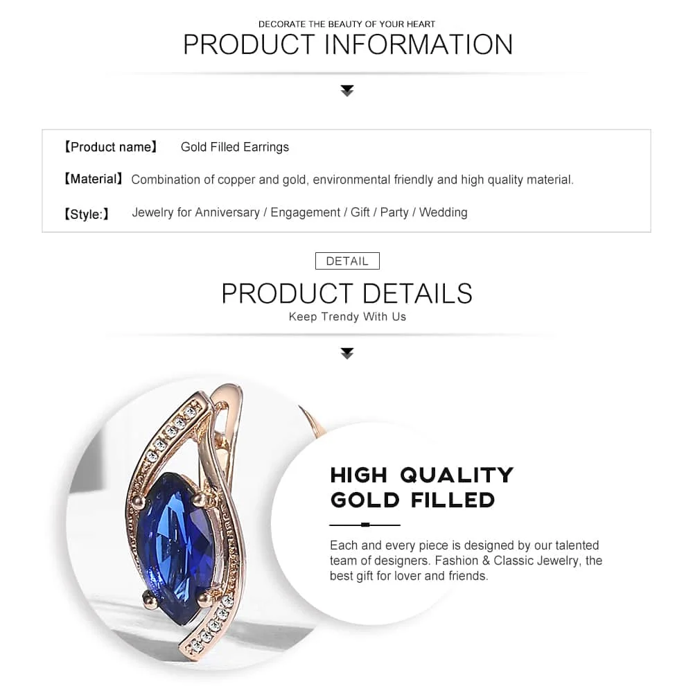 Davieslee 5Pcs/Set Teardrop Leaf Paved CZ Earrings for Women Cubic Zirconia 585 Rose Gold Filled Womens Elegant Earrings DGEF02