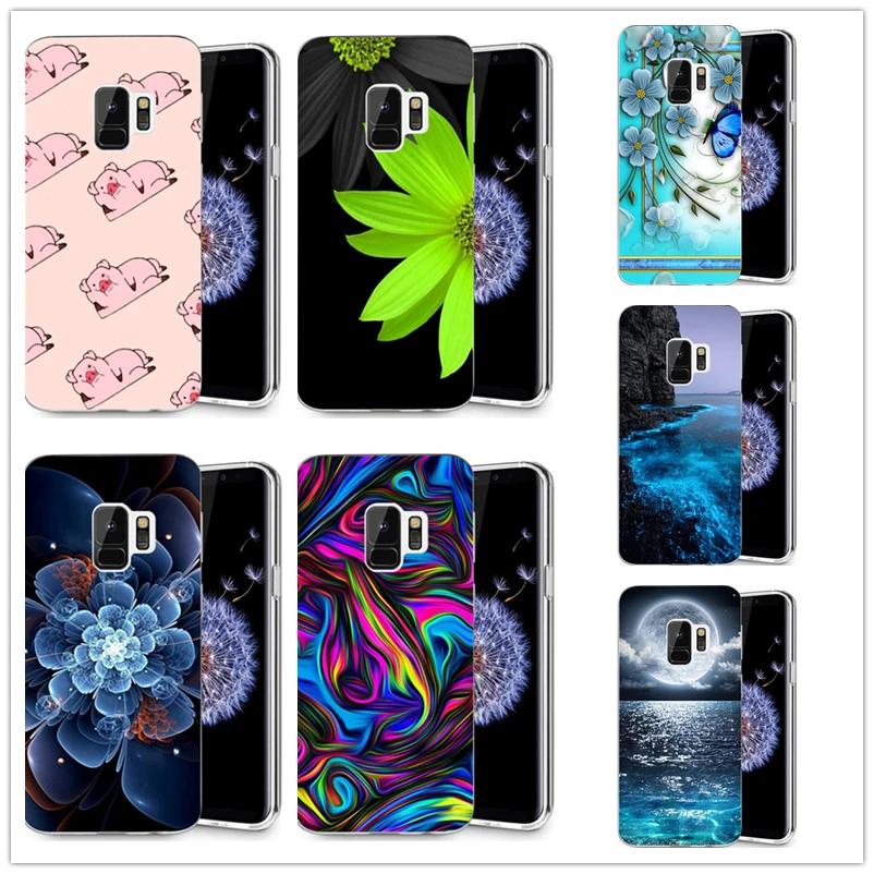Чехол для Samsung Galaxy S3 S9 S9Plus S8 Plus S7 edge Note 8 TPU coast azure бабочка пейзаж Флора окрашенные