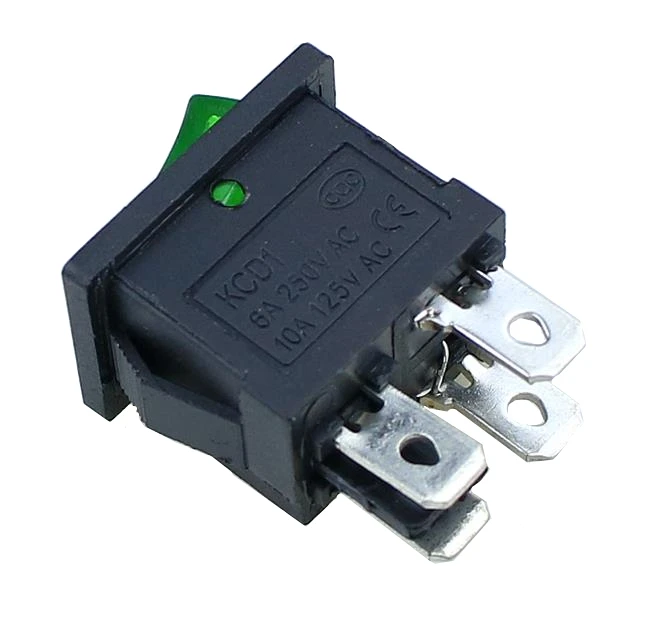 1 шт. KCD1 кулисный переключатель питания 4Pin вкл.-ВЫКЛ. 6А/10А 250 В/125 В переменного тока красный желтый зеленый синий черный кнопочный переключатель