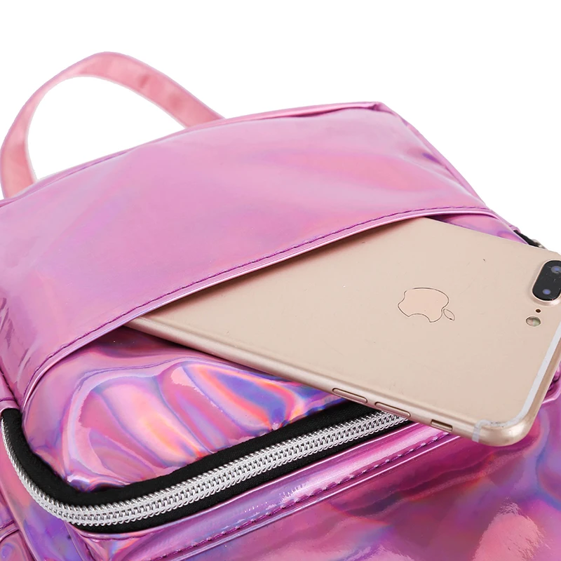 Женский мини рюкзак с блестками и лазером повседневный Многофункциональный на