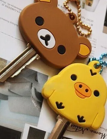 Магазин Специальное предложение: 10 шт. Kawaii Медведь резины ключевой бумажник кошелек держатель крючок сумка ключ Обёрточная Бумага Сумка Кошелек