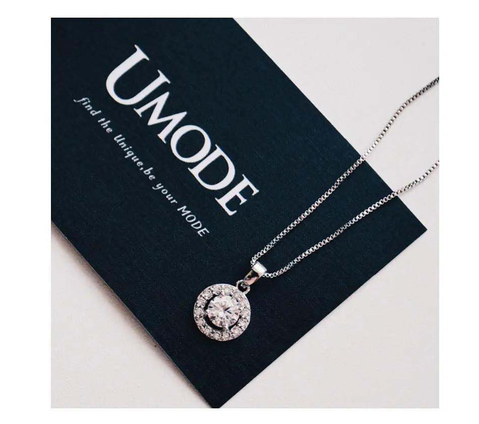 UMODE Набор Ювелирных украшений 1 пара серьги гвоздики с небольшим прекрасным цирконием и ожерелье с подвесками превосходной ручной работы US0014
