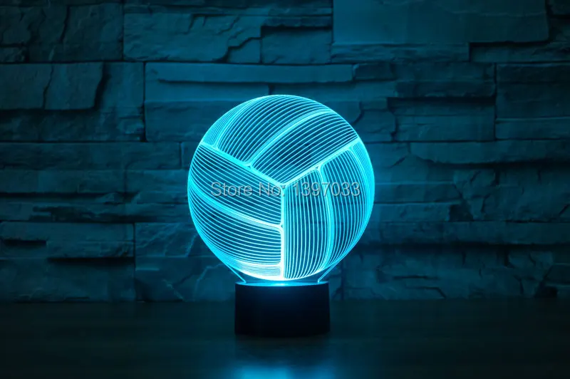 Volleyball Shape 3d Nightlight Visual Decor USB Charged Bedsides Lamps Voleibol Bedroom Moon Light Xmas Gift Decoration Lights | Лампы и