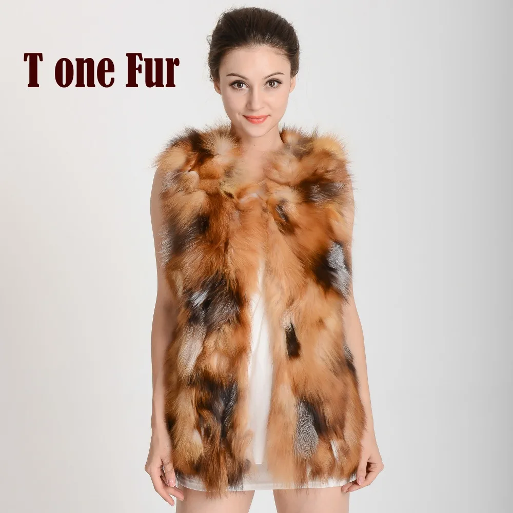 2019 Новое поступление натуральный Лисий мех женский роскошный жилет из лисьего