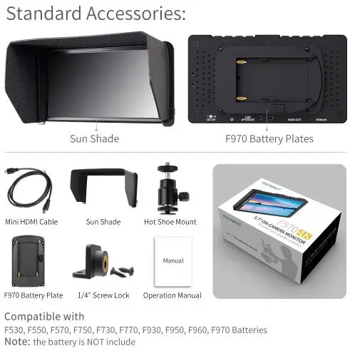Feelworld F570 5 7 &quotIPS Full HD 1920x1080 4K HDMI полевой монитор для камеры Canon Nikon DSLR камера Gimbal Rig