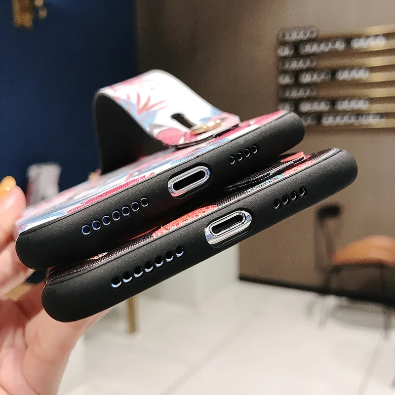 Чехол держатель для телефона с цветами samsung S10 plus S10e Galaxy NOte 8 9 S8 S9 Мягкий