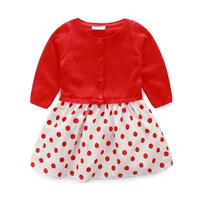 vestidos de bebes baby girl dress red knit long sleeve dress princess girls clothing