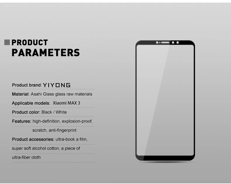 YIYONG полноэкранное покрытие стекло для Xiaomi mi Max 2 3 Закаленное стекло Xio mi Max2 Max3 Защита экрана для Xiao mi Max 3 2 стекло
