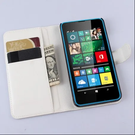 Роскошный кожаный чехол-книжка для чехол КРЫШКА ДЛЯ microsoft Lumia 640 Lte Dual SIM мобильный чехол для телефона задняя крышка с держатель для карт с подставкой - Цвет: White