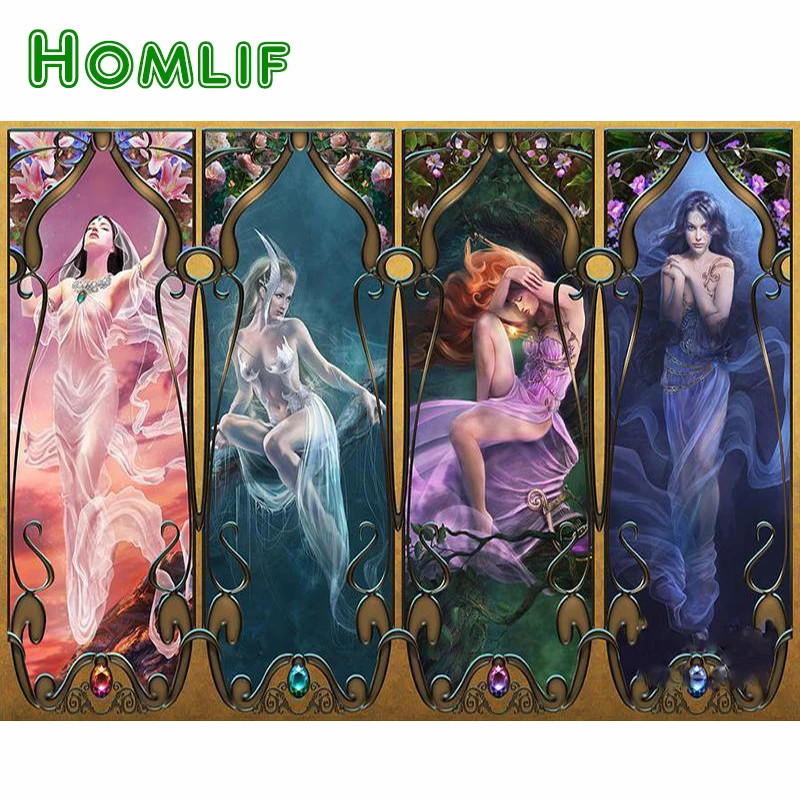 HOMLIF 5D DIY алмазная живопись Красота портрет Алмазная вышивка алмазное рукоделие с
