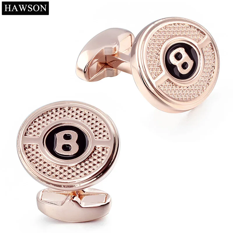 rose gold HAWSON Письмо B запонки на Платье рубашка для мужчин 3 цвета персонифицированные запонки с бесплатной подарочной коробкой - Окраска металла: rose gold