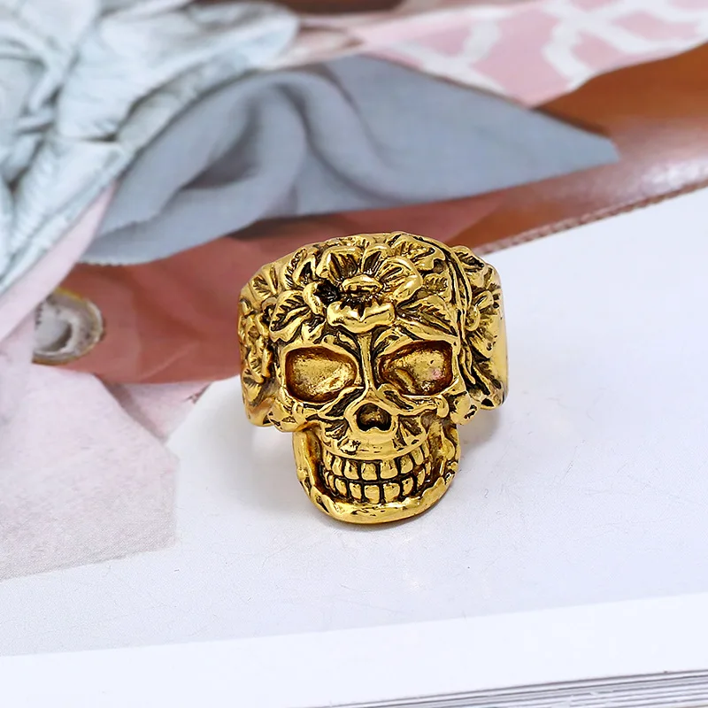 Мужские кольца с изображением черепа и скелета из сплава на палец в виде призрака