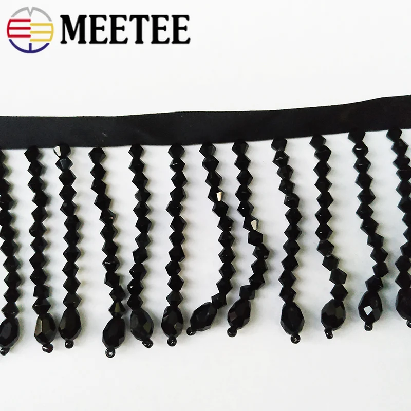 Meetee 1/2 ярдов 6 см кристалл кулон кружево отделка бисером бахрома на ленте DIY