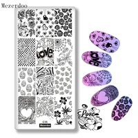love valentines day pattern stamping plate rose spider webs design diy nail art stamp image plate nail stencil tools c35