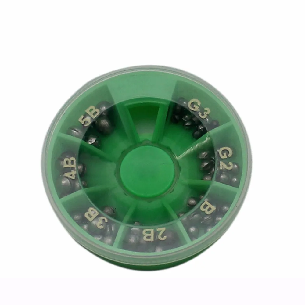 Монтажная коробка 74 шт. 7 отсеков вогнутая круглая грузила свинцовый раздельный