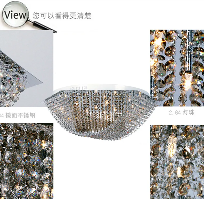 Поверхность шестиугольник Полный Кристалл светодиодные потолочные светильники