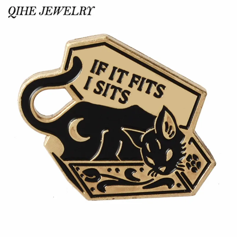 

QIHE JEWELRY Box Cat Pins Cat in Box Lapel pins Cute Kitten Brooches Animal Jewelry Gift for men women