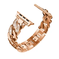 women ladies bracelet for apple watch band series 6 se 5 4 3 fashionable diamond cowboy chain strap 40mm44mm4238mm metal belt