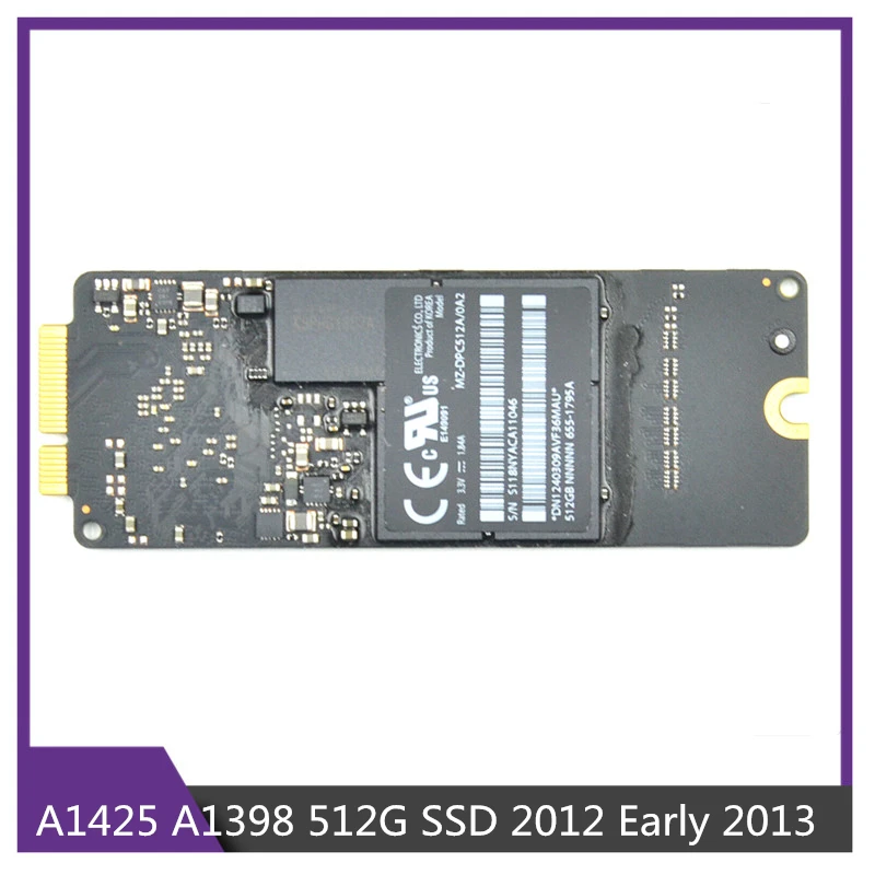 Подлинная A1425 A1398 SSD для Macbook Pro Retina твердотельный накопитель 512 ГБ Mid 2012 Ранняя 2013