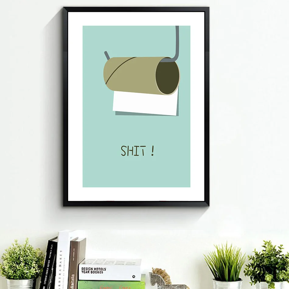 Забавная рулон туалетной бумаги креативная Картина на холсте украшение для дома