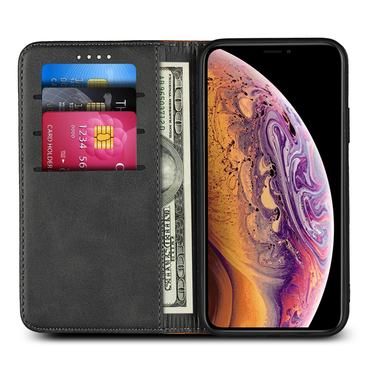 Кожаный чехол-книжка с магнитной застежкой для iPhone X XR XS Max 8 7 6S 6 Plus | Мобильные