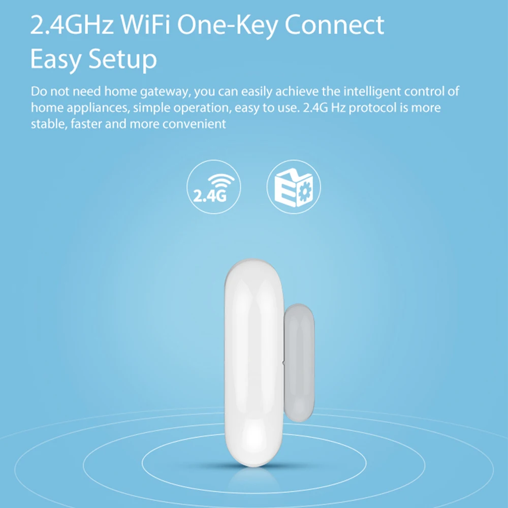 Tuya умный дом дверь окно контакт сенсор WiFi приложение уведомления оповещения батарея работает с IFTTT Alexa Google