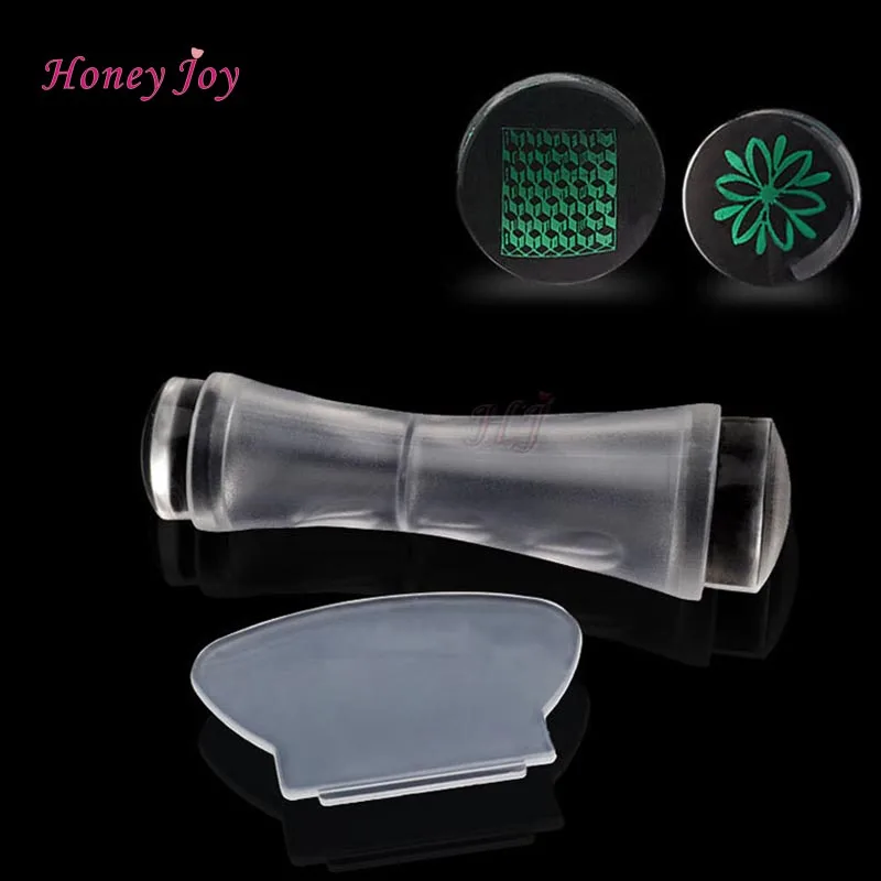 Clear Silicone Double Side Nail Stamper Scraper Set Art Image Print Stamp Stamping DIY Polish Design Manicure Tools | Красота и