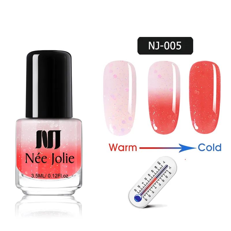 3.5ml - NJ-005 NEE JOLIE 3,5 мл температурный меняющий цвет термальный лак для ногтей блестящий эффект Быстросохнущий маникюрный лак градиентный лак для ногтей - Цвет: 3.5ml - NJ-005