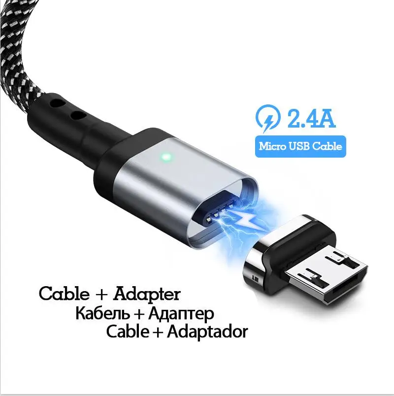 micro usb cable Магнитный кабель для iphone XR X для Gourde кабель Micro USB C кабель type C адаптер для быстрой зарядки Micro usb type-C магнитное зарядное устройство - Цвет: micro usb cable