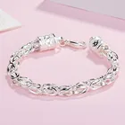 Мужские и женские браслеты из серебра 925 пробы, 8-дюймовый браслет на цепочке с драконом, модные ювелирные изделия, рождественские подарки