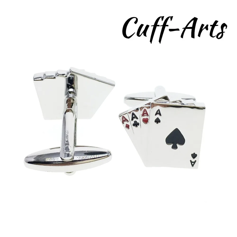 Запонки для Для мужчин 4 туза игральных запонки в виде карт мужской нарукавник