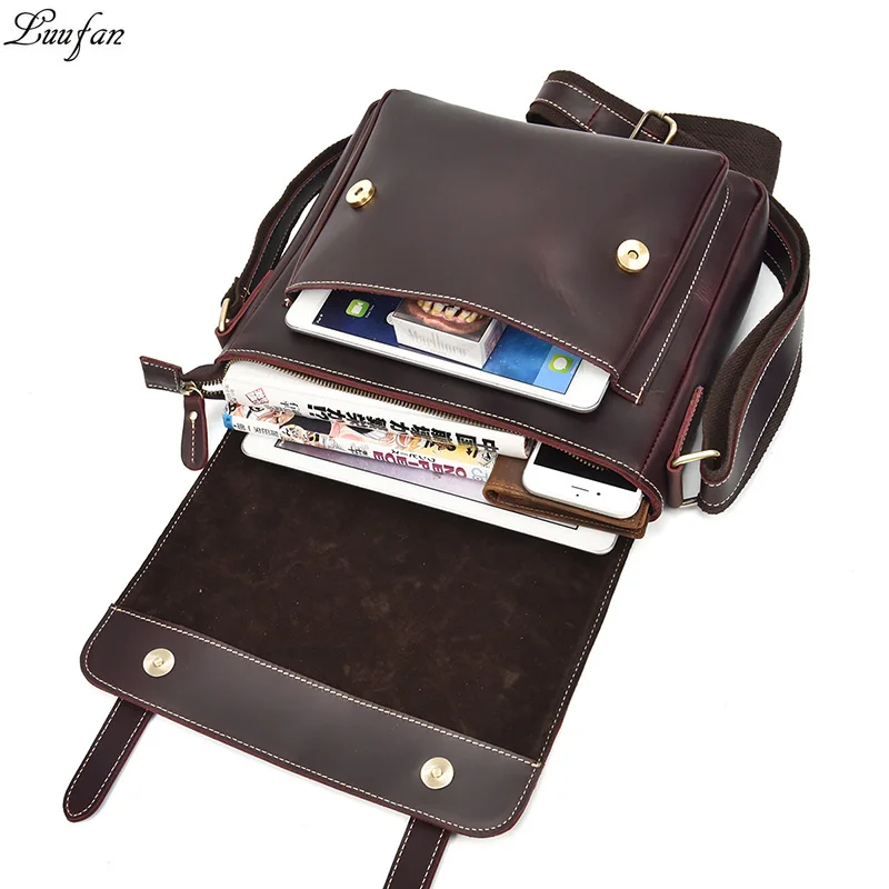 Подлинный винтажный из бычьей кожи мужские сумки через плечо wo масляные восковые