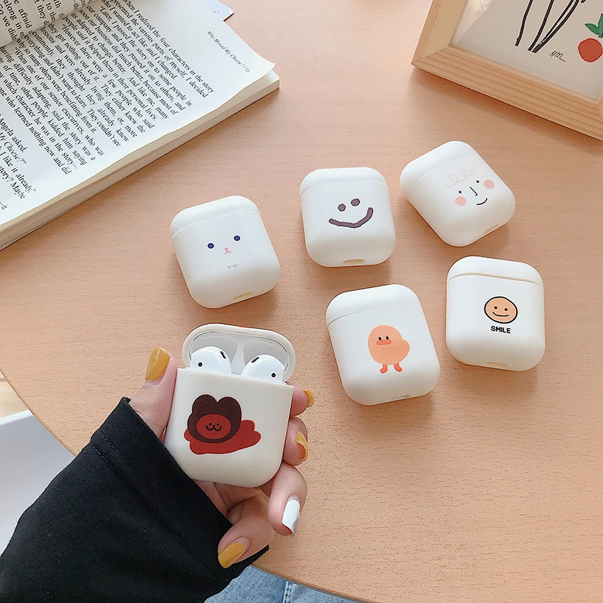 GOOYIYO - For Airpods 1 2 Silicone Case Cartoon Earphone Earbuds Charge Box TPU Soft Cover Color Painting Accessory |