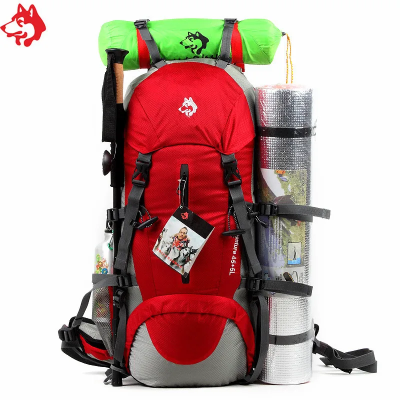 50л синий/оранжевый/зеленый/красный мужской походный рюкзак с дождевиком большой