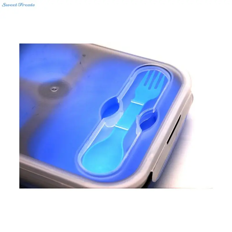 Коробка для завтрака с 2 отсеками и столовыми приборами|collapsible lunch box|lunch compartmentsbox