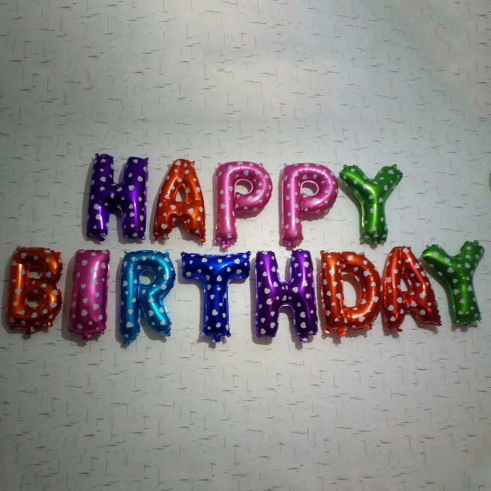 Шары из фольги с надписью Happy Birthday 16 дюймов яркие украшения для вечеринки 1